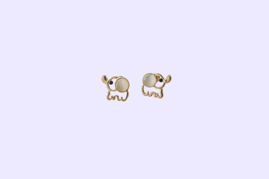 Gold Elephant Earrings